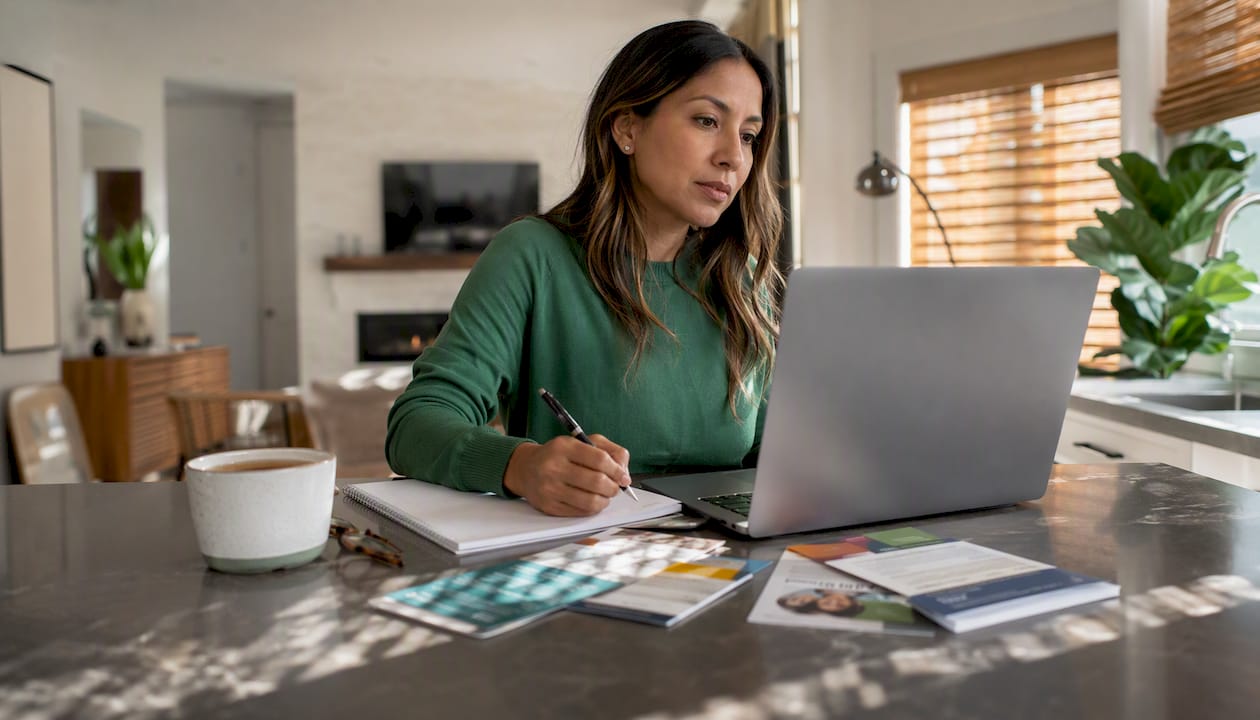 Woman on a video call at home